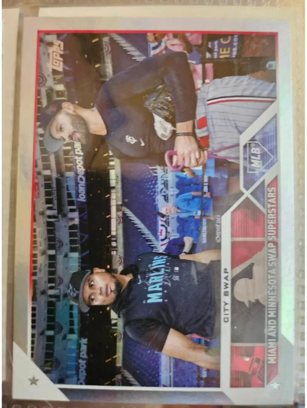2023 Topps Update #US302 City Swap (Luis Arraez / Pablo Lopez) chrome version